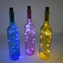 Luces LED con forma de corcho para botella de vino, alambre plateado de cobre, Mini Cadena de luces de colores para interior, boda, Navidad, 2M, 20LED 2024 - compra barato