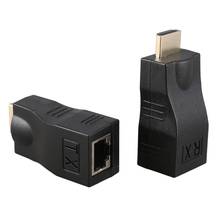4K 3D HDMI 1,4 30M удлинитель для RJ45 по Cat 5e/6 сетевой LAN Ethernet адаптер 2024 - купить недорого