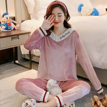 Pajamas For Girls Winter Warm Pajamas  For Women Sleep Set Velvet Homewear Warm Pijama Women Pyjama Set Animal Female Sleepwear 2024 - buy cheap