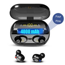 V11 TWS Bluetooth наушники 4000 мАч светодиодный дисплей беспроводные Bluetooth V5.0 наушники 9D стерео водонепроницаемые наушники с микрофоном 2024 - купить недорого