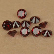 Gemas sintéticas sueltas de corindón, calidad 5A, dureza 9 Rubys 8 #, Color rojo oscuro, forma redonda, corte brillante, piedra para joyería 2024 - compra barato