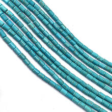 Natural Blue Turquoises Cylinder Shape Loose Beads for Making DIY Jewelry Necklace Bracelet Accessories 2024 - buy cheap