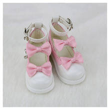 Bjd sapatos 5 cores sapatos de boneca com 2 bowknot para 1/4 1/3 bjd sd dd boneca sapatos acessórios 2024 - compre barato