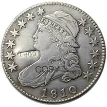 1810 busto caixa metade de dólar banhado a prata cópia moeda 2024 - compre barato