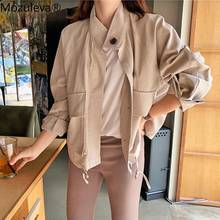 Mozuleva New 2022 Spring Summer Women's Jacket Casual Pockets Fashionable Cargo Outerwear Cotton Short Tops Tooling Jacket 2024 - buy cheap