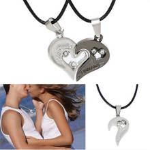 1 Pair Heart Shape Couple Necklace I Love You Pendant Necklaces Unisex Lovers Couples Jewelry Fashion Gift Accessories Wholesale 2024 - buy cheap