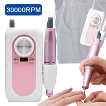 Máquina pulidora eléctrica portátil para uñas, herramienta recargable para manicura y pedicura, pulidora de Arte de Gel, 30000RPM 2024 - compra barato