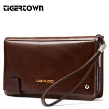 TigerTown Hot Business Men Hand Bag Men 100% Cowhide Genuine Leather Purse Clutch Wallet Bag Man Large Capacity Phone Bag 2024 - buy cheap