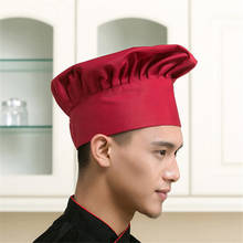 Ajustável masculino feminino cozinheiro boné confortável plissado bonés cozinha baker elástico chef hat para café restaurante l99 2024 - compre barato