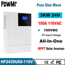 PowMr 3000W All-In-One Hybrid Solar Inverter DC 24V AC 110V Pure Sine Wave Solar  Inversor Max 100A MPPT Charge Controller 2024 - buy cheap