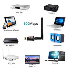 Adaptador wi-fi sem fio, usb 600mbps, banda dupla 5ghz 2.4ghz 802.11ac rtl8812bu, antena wi-fi, cartão de rede para laptop pc 2024 - compre barato