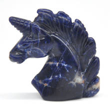 2" Unicorn Statue Blue Sodalite Natural Stone Carved Home Decoration Healing Crystal Reiki Figurine Spiritual Gemstone Omament 2024 - buy cheap