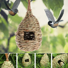Grama natural ninho de pássaro birdhouse gaiola de pássaro casa decoração quintal pequeno pássaro casa gaiola ovo recipiente ninho de criação 2024 - compre barato