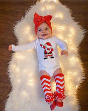 Одежда для новорожденных с Рождеством Санта Клаус принтом ползунки младенческой забавные вечернее платье с длинным рукавом для малышей милый комбинезон 2024 - купить недорого