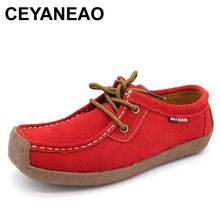 CEYANEAO-zapatos de vulcanización para mujer, calzado de piel auténtica, de ante, cosido a mano, a la moda, para primavera y otoño 2024 - compra barato