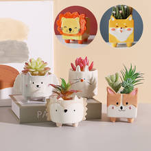 Cartoon Succulent Ceramic Flower Pot Hedgehog Bunny Puppy Small Animal Flower Pot Creative Cute Pot Bedroom Desktop Decoration 2024 - buy cheap