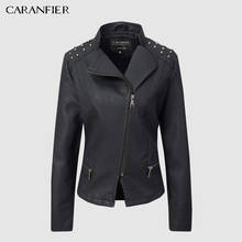 CARANFIER High Quality Faux Leather Jacket Women Spring Ladies Suede Motorcycle Punk Biker Jackets Street Long Sleeve Dropshiper 2024 - buy cheap