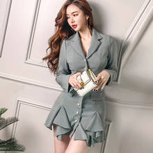 ZAWFL Pearl Single-breasted Buttons Long Sleeve Solid Color Mini Dress Vintage Women Mermaid Bodycon Dresses 2024 - buy cheap