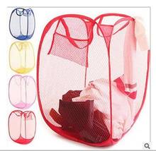 Foldable Clothes Storage Baskets Mesh Washing Dirty Clothes Laundry Basket Portable Sundries Organizer Toy Container 2024 - buy cheap
