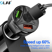 OLAF USB Автомобильное зарядное устройство Quick Charge 3,0 Быстрая автомобильная зарядка прикуриватель для Samsung S9 S8 Xiaomi iphone 2024 - купить недорого