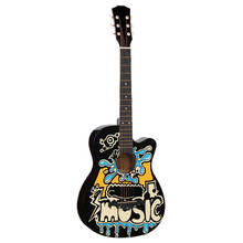 38 inch Folk Guitar Color Painted Graffiti Basswood 6 Strings Guitarra Unisex Beginner Home-schooling Musical Instruments AGT63 2024 - buy cheap