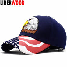 LIBERWOOD Patriotic American Eagle and American Flag Baseball Cap USA Bald Eagle 3D Embroidery Snapback Hats Men Cap Casquette 2024 - buy cheap