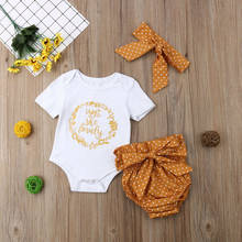 Pudcoco/Новое поступление; комплект одежды из 3 предметов для новорожденных и маленьких девочек; комбинезон; боди; комплект со штанами 2024 - купить недорого