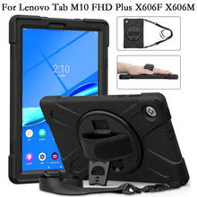 Shoulder Strap Rotation Stand Shockproof Tablet Case for Lenovo TabM10 Tab M10 Plus FHD X606F X606M X606 Cover Silicone PC Shell 2024 - buy cheap