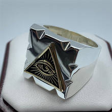 Мужское Винтажное кольцо, масон, вольный каменщик, масонские кольца в стиле панк, хип-хоп, Золотое кольцо для мужчин, вечерние украшения 2024 - купить недорого