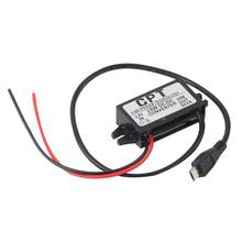 Carregador de tecnologia de energia para carro módulo conversor dc de porta única 12v para 5v 3a 15w com cabo micro usb 2024 - compre barato