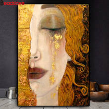 full square round diamond painting Classic Artist Gustav Klimt Tear Abstract 5d diy diamond painting mosaic rhinestone picture 2024 - buy cheap