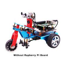 Kit robô inteligente raspberry pi 4 trikebot, com câmera wi-fi, sem fio, programação de vídeo, robô eletrônico para raspberry pi 4b/3b + 2024 - compre barato