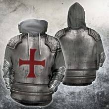 3D All Over Printed armor Knights Templar Hoodie Harajuku Fashion Hooded Sweatshirt Cosplay costume Autumn Unisex hoodies SJ-111 2024 - buy cheap