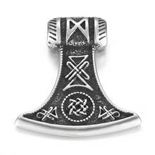 Stainless Steel Viking Axe Pendant Vintage Rune Necklace Pendants for DIY Accessories Jewelry Making Supplies 2024 - buy cheap