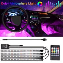 48 LED Car Decor Interior Atmosphere Light RGB LED Strip Light With USB/Cigarette lighter RC Music Wholesale Dropshipping 2024 - buy cheap