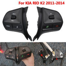 Botão de controle multifuncional do volante para kia rio k2 2011-2014 áudio telefone interruptor de volume acessórios do carro de bluetooth 2024 - compre barato