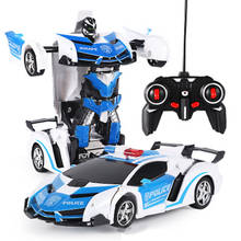 Coche de juguete 2 en 1 a Control remoto para niños, robot transformable, vehículo de conducción, modelos de coches deportivos, regalo, 1:18 2024 - compra barato