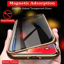 Funda de teléfono con tapa de Metal de adsorción magnética, cubierta de vidrio templado de doble cara para iPhone X de Apple, 360 2024 - compra barato
