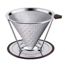 Reusable Coffee Filter Durable Stainless Steel Holder Mesh Funnel Baskets Coffee Filter Pour Over Dripper Strainer Coffee Tool 2024 - buy cheap
