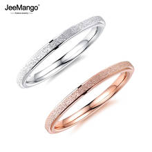 Classic Rose Gold Engagement Rings For Women 2mm Width Scrub Stainless Steel Party Finger Ring Christmas Gifts JR19158 2024 - buy cheap