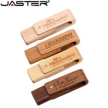 JASTER 4 модель вращающийся деревянный логотип usb флэш-накопитель 4 ГБ 8 ГБ 16 ГБ 32 ГБ 64 ГБ usb 2,0 Подарочный логотип гравировка 2024 - купить недорого