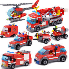New City Fire Fighting Truck Car Vehicle Police Building block Toys Assemble DIY Children Toys Christmas Gifts 2024 - купить недорого