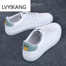 Factory Hot Women Sneakers 2019 Fashion Breathble Vulcanized Shoes Pu Leather Platform Lace Up Casual White  Zapatos De Mujer 2024 - buy cheap