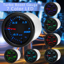 Car Gauge 12V 2inch 52mm Turbo Mechanical Boost Gauge Vacuum Press Meter -1~2 Bar 7 Color LED Black Len Vacuum Hose Cable Parts 2024 - buy cheap