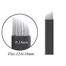 0.18mm Black Flex 12/14/16/18/21 & U Shape Laminas Microblading Tebori Agulha Tattoo Needles Permanent Makeup Eyebrow Blade 2024 - buy cheap