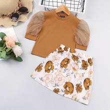 2021 Summer Baby Clothes Kids Clothes For Girls T-shirt+Skirt Children Clothing Sets Sports Suit Costume For  2 3 4 5  Years Old 2024 - buy cheap