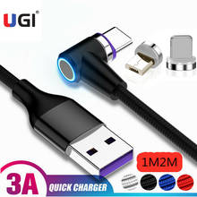 UGI 3 in 1 L Shape Design Magnetic Cable Fast Charging For IOS Type C USB C Cable Micro USB Cable Mobile For Samsung Oneplus HTC 2024 - buy cheap