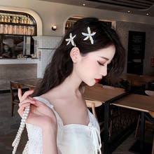 Korean version of Dongdaemun high-end starfish shape pearl hairpin net red full diamond duckbill clip girl hairpin 2024 - buy cheap