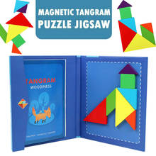Magnetic 3D Puzzle Jigsaw Tangram Game Montessori Learning Educational Drawing Board Games Toy Gift for Children Brain Tease 2024 - buy cheap