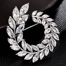 Zlxgirl Rhodium silver vintage cubic zirconia flower brooch jewelry Copper scarf Corsage Pins nice men's clothing  jewelry 2024 - buy cheap